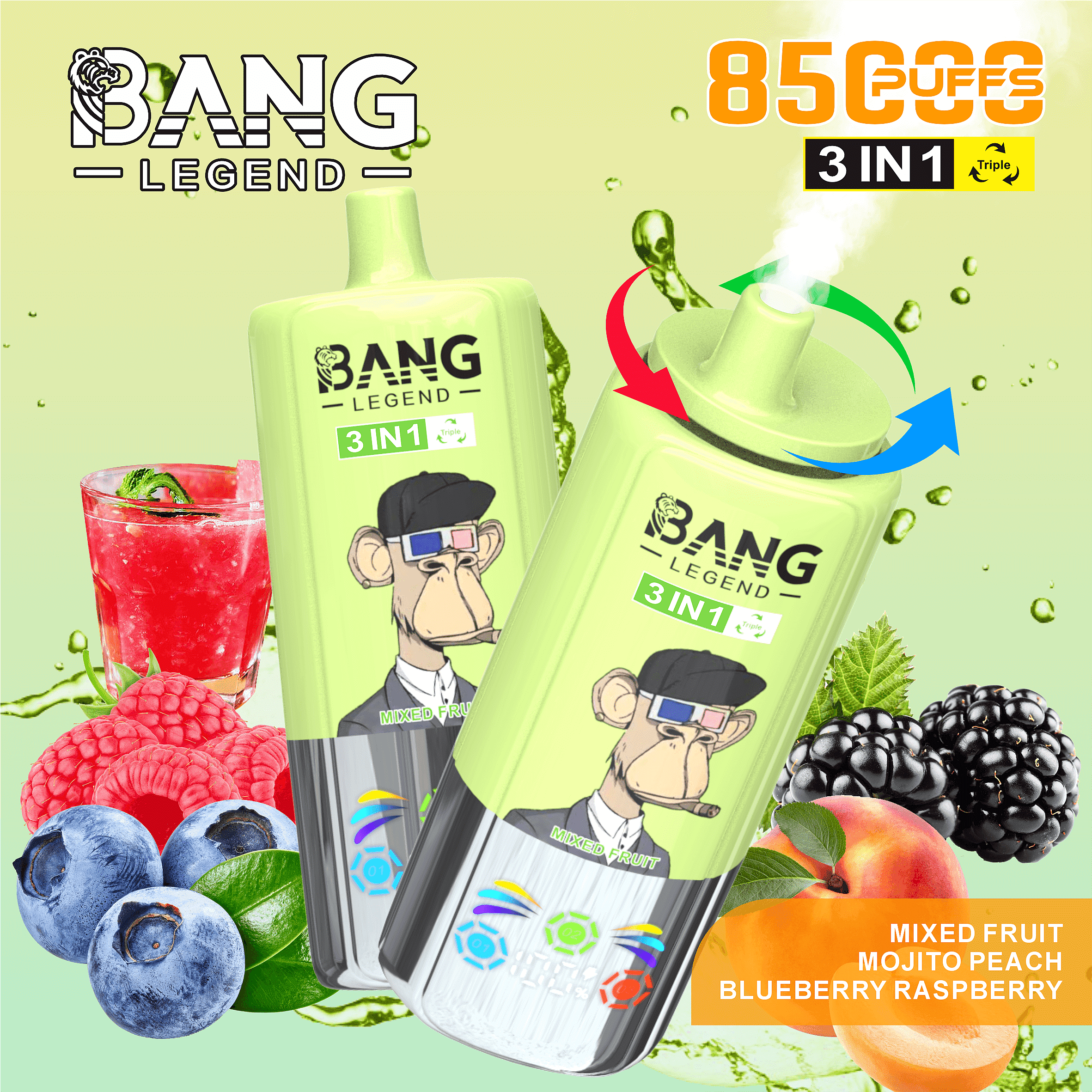 Bang Legend 85000 85Kパフ 3 in 1 卸売使い捨てベイプ