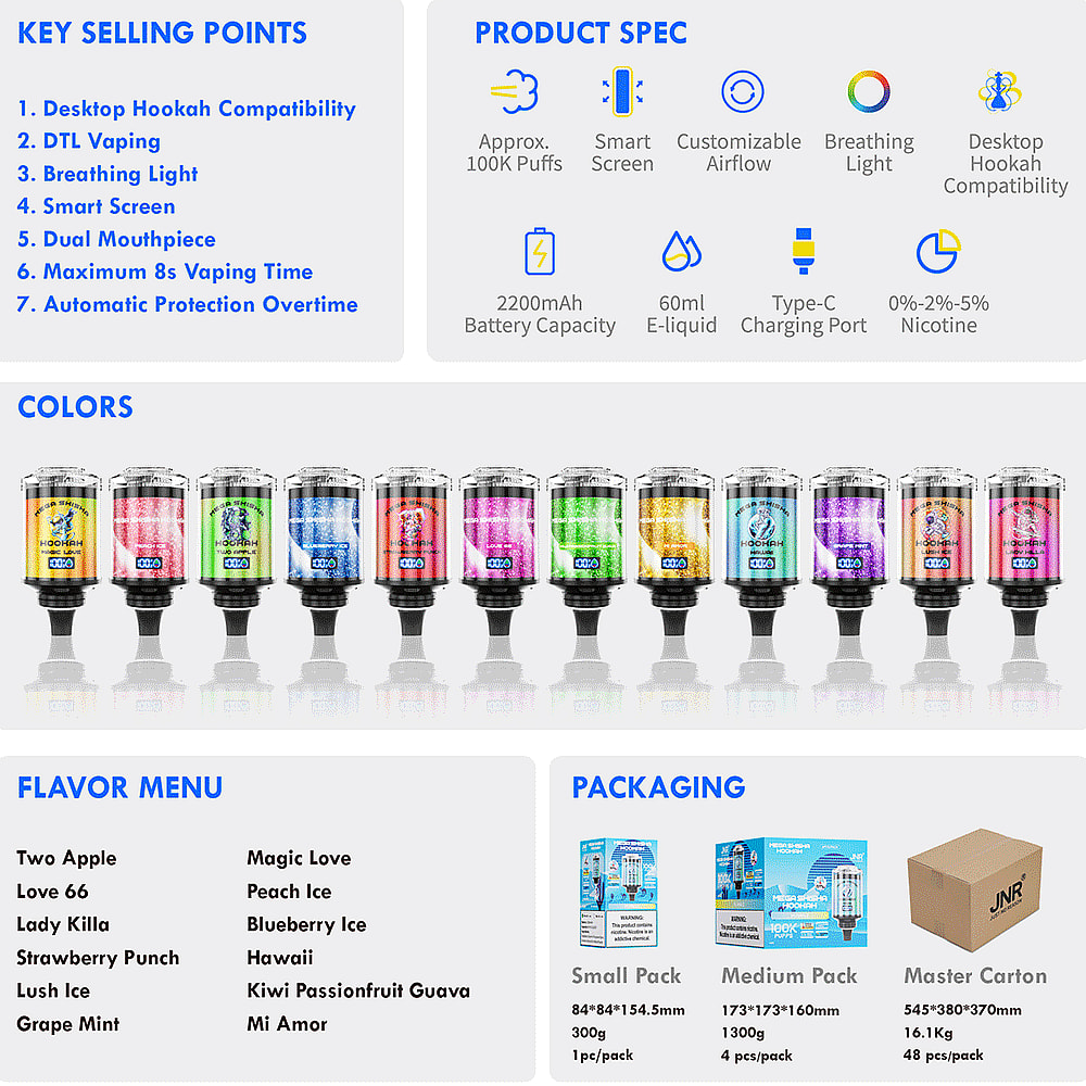 jnr mega shisha hookah 100000 puffs wholesale disposable vape
