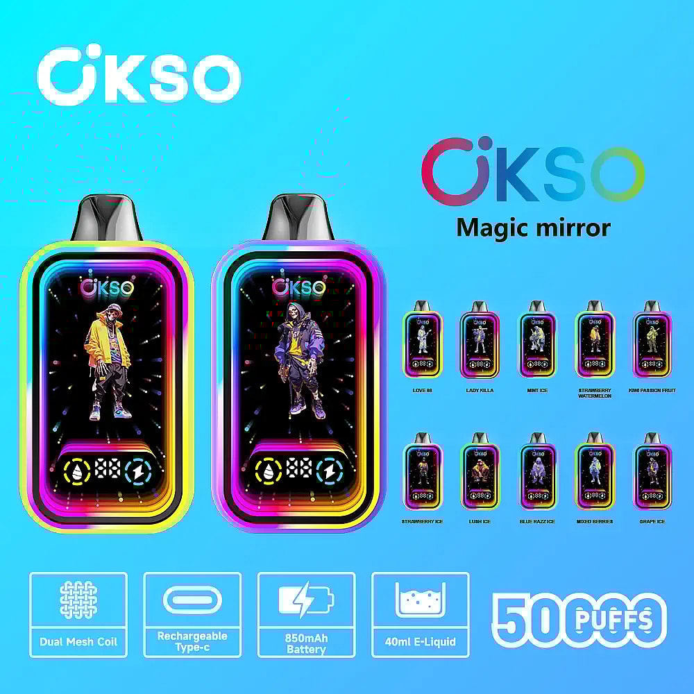 Miroir magique Okso 50 000 bouffées, vape jetable en gros