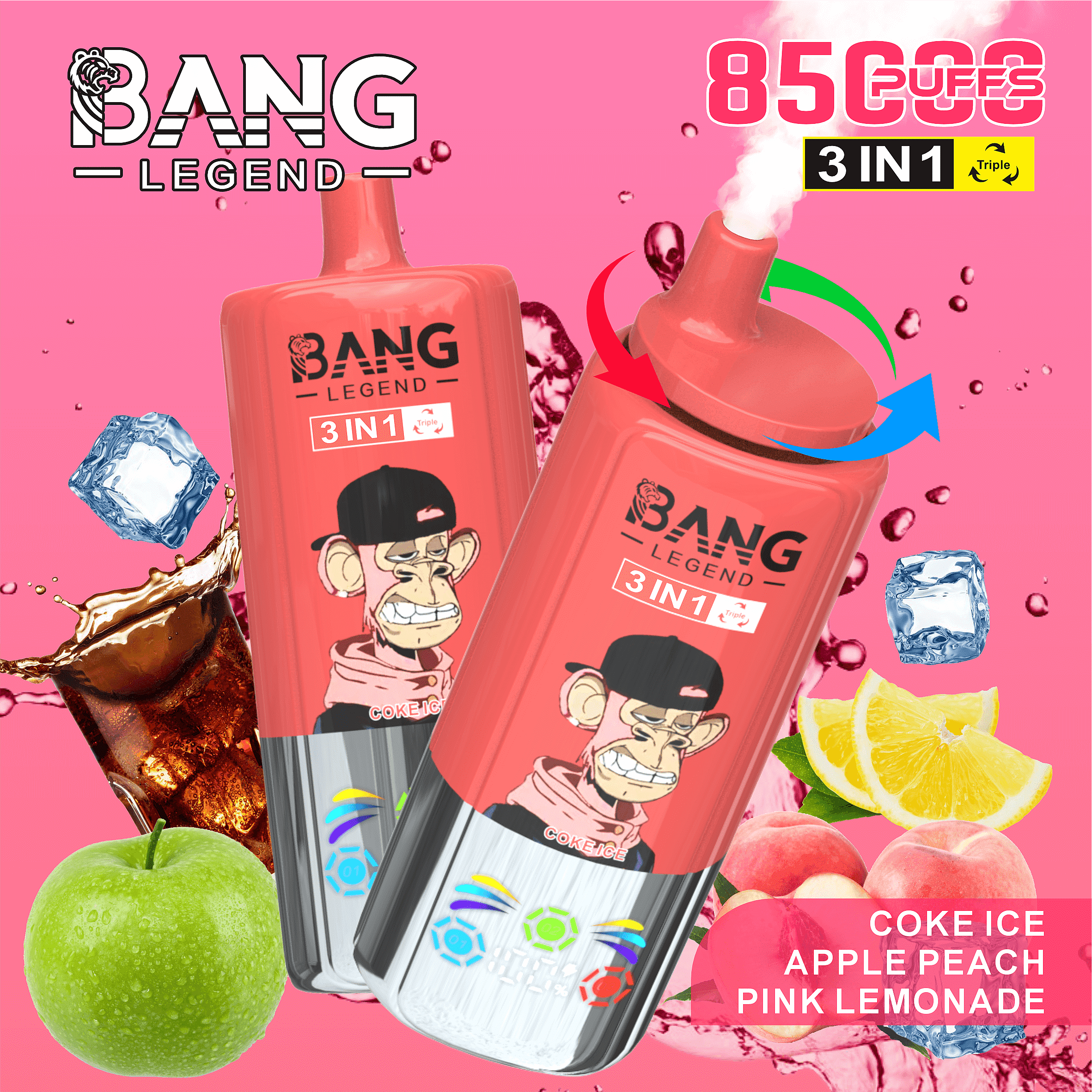 Bang Legend 85 000 bouffées 3 en 1, vape jetable en gros