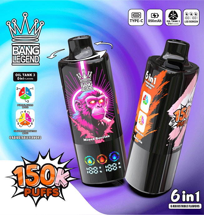 bang legend 150000 150k puffs 6 in 1 wholesale disposable vape