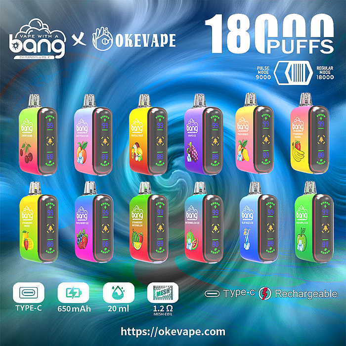 Bang Rocket - Vape desechable de malla doble, 18 000 bocanadas, venta al por mayor