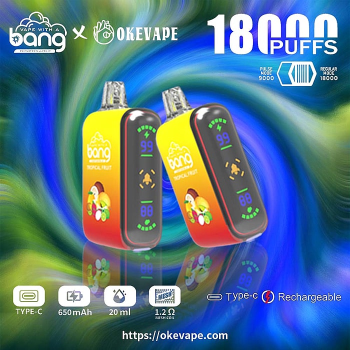 Bang Rocket - Vape desechable de malla doble, 18 000 bocanadas, venta al por mayor