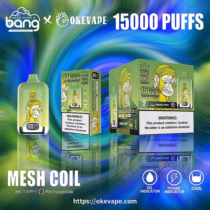 bang king smart screen 15000 sbuffi vaporizzatore usa e getta all'ingrosso
