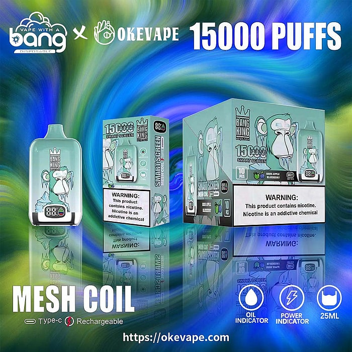 bang king smart screen 15000 sbuffi vaporizzatore usa e getta all'ingrosso