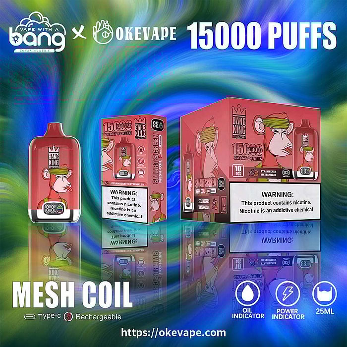 bang king smart screen 15000 sbuffi vaporizzatore usa e getta all'ingrosso