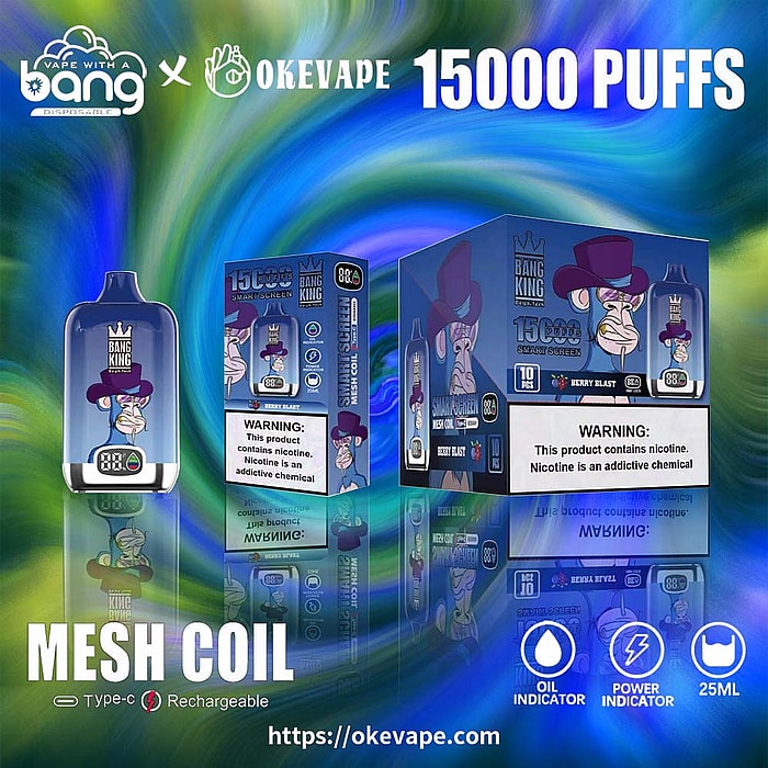 bang king smart screen 15000 sbuffi vaporizzatore usa e getta all'ingrosso