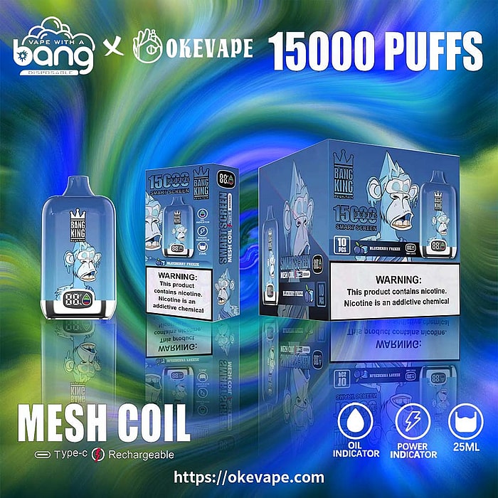 bang king smart screen 15000 sbuffi vaporizzatore usa e getta all'ingrosso