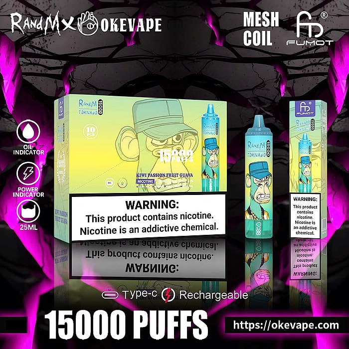 Randm tornado 15000 bouffées vape jetable en gros