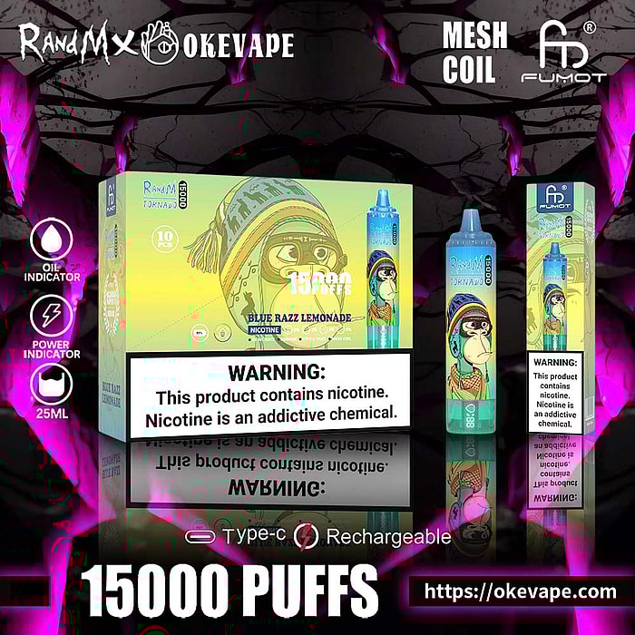 Randm tornado 15000 bouffées vape jetable en gros