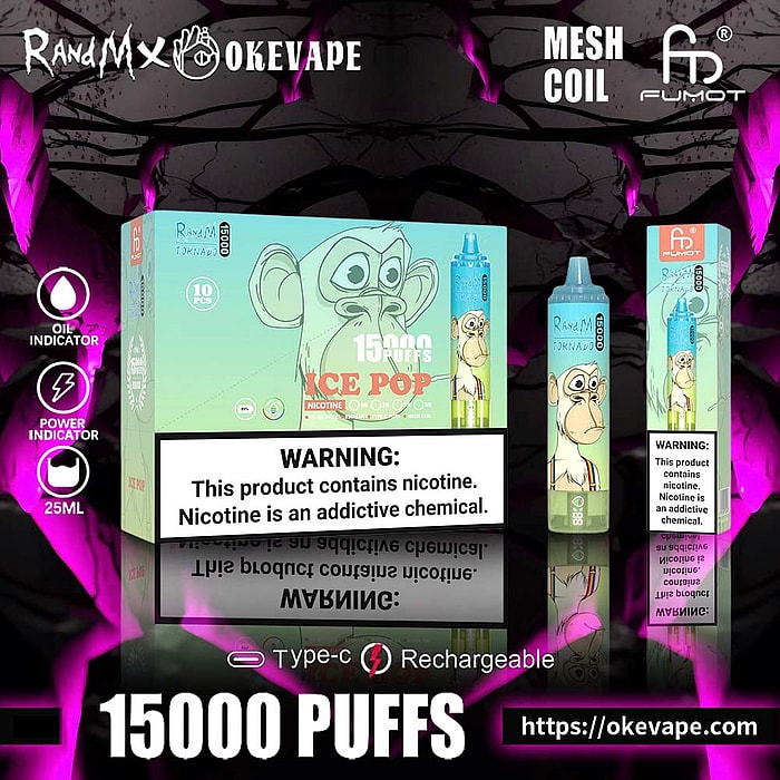 Randm tornado 15000 bouffées vape jetable en gros