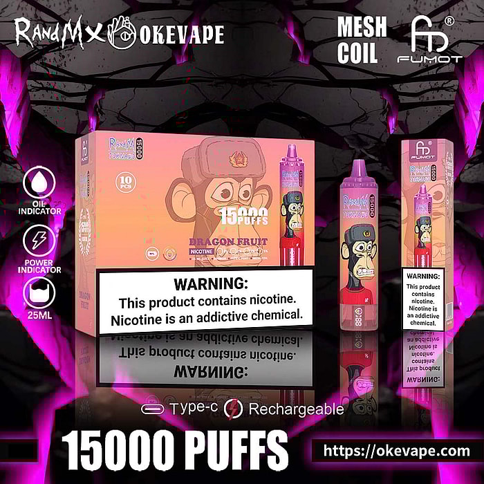 Randm tornado 15000 bouffées vape jetable en gros