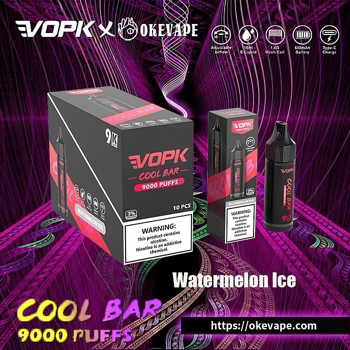 Vopk cool bar 9000 bouffées vape jetable en gros