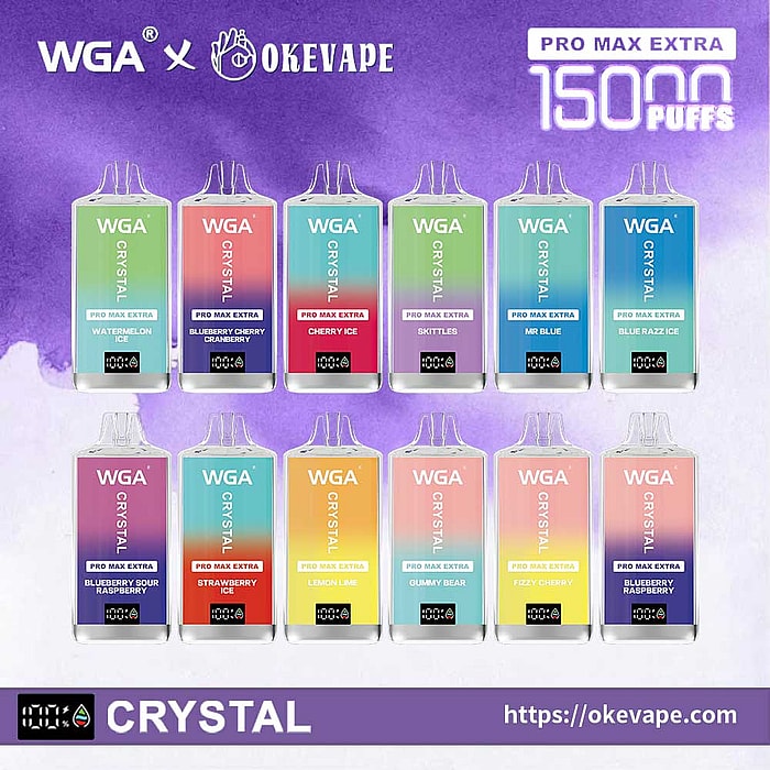 wga crystal pro max extra 15000 trekjes groothandel wegwerp vape