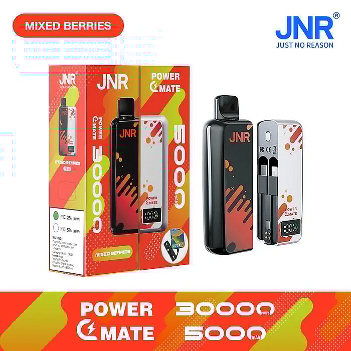 jnr power mate 30000 puffs smart screen 5000mah power bank wholesale disposable vape