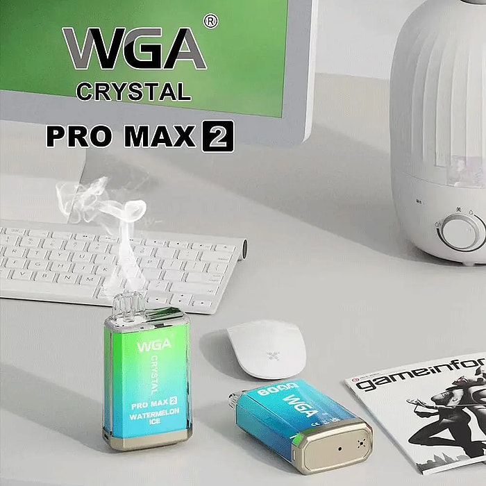 Vape desechable al por mayor de 6000 bocanadas de cristal WGA