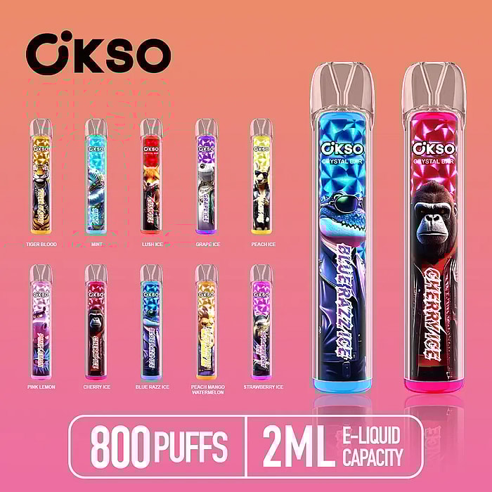 okso crystal bar 800 puffs hurtowo jednorazowy vape