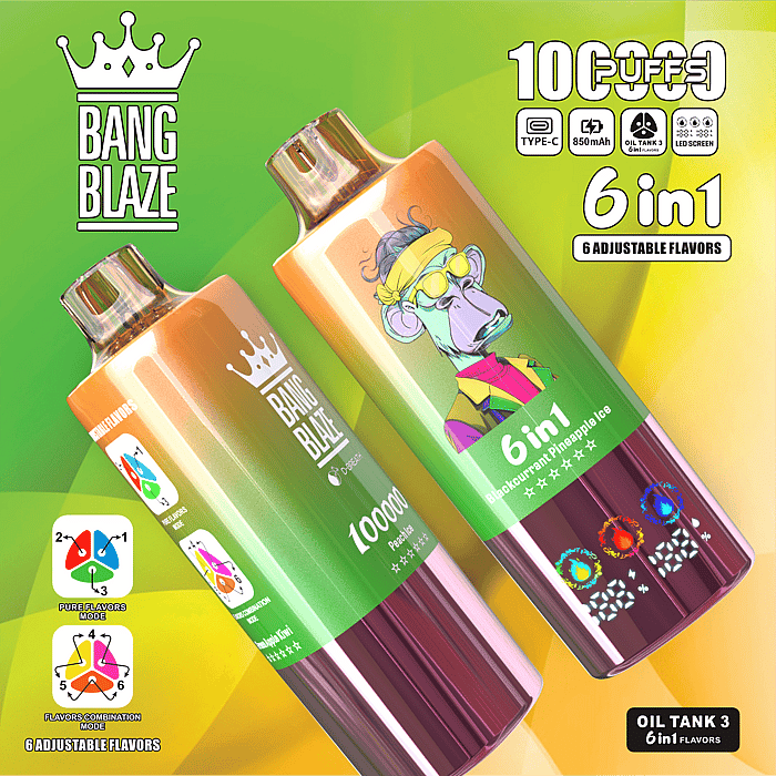 bang blaze 100000 100k puffs 6 in 1 wholesale disposable vape