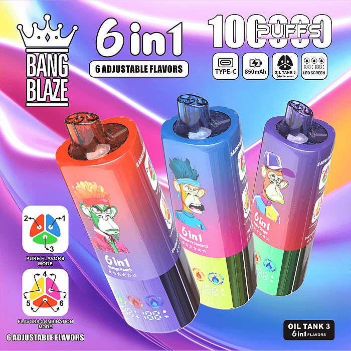 bang blaze 100000 100k puffs 6 in 1 wholesale disposable vape