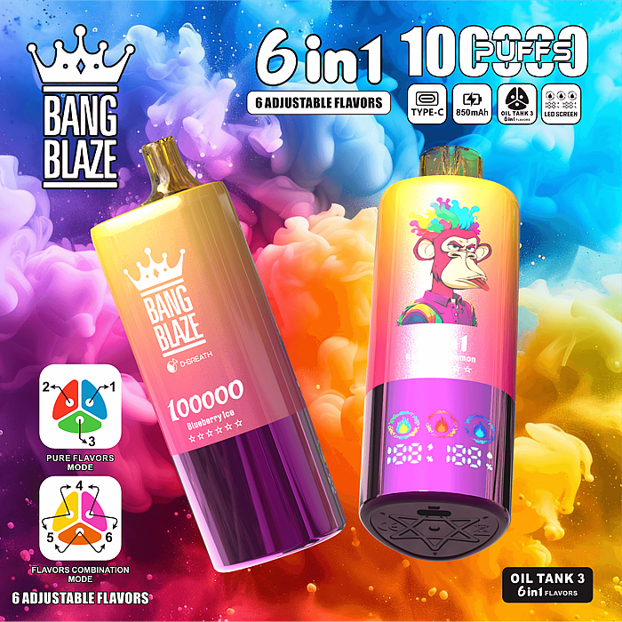 bang blaze 100000 100k puffs 6 in 1 wholesale disposable vape