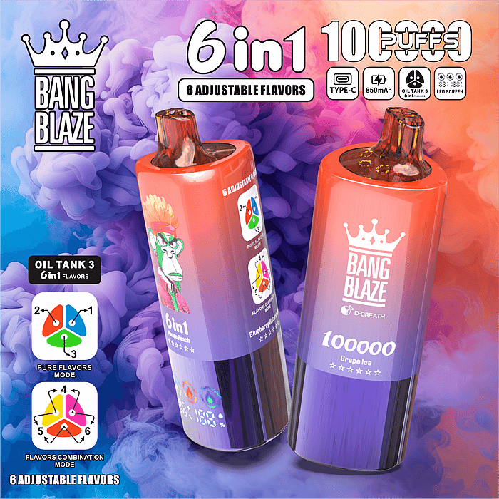 bang blaze 100000 100k puffs 6 in 1 wholesale disposable vape