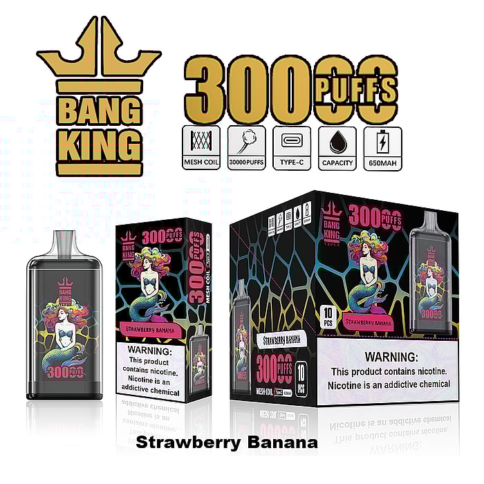 Bang King Crystal 30 000 bouffées (30 000 bouffées) Vape jetable en gros