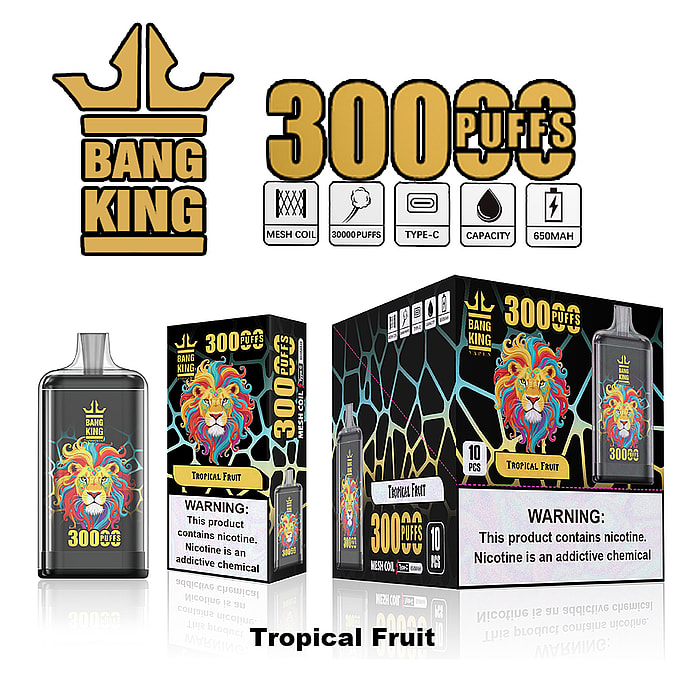 Bang King Crystal 30 000 bouffées (30 000 bouffées) Vape jetable en gros