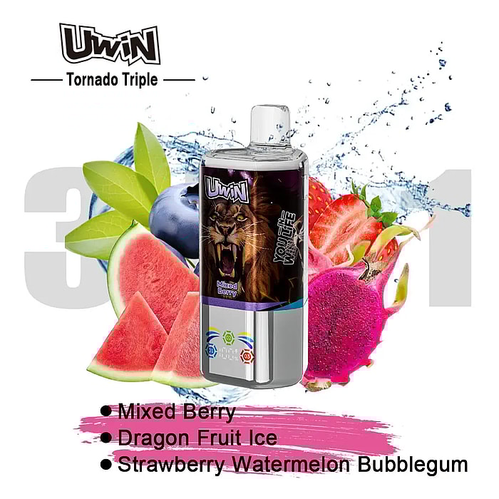uwin tornado triple 60000 60k puffs 3 in 1 flavors wholesale disposable vape