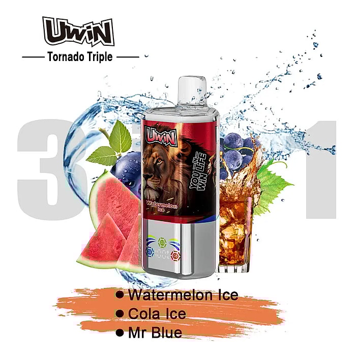 uwin tornado triple 60000 60k puffs 3 in 1 flavors wholesale disposable vape