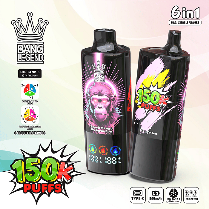 bang legend 150000 150k puffs 6 in 1 wholesale disposable vape
