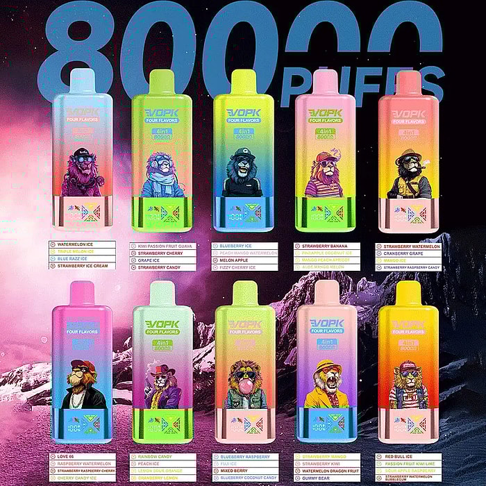 vopk four flavors 80000 80k puffs wholesale disposable vape